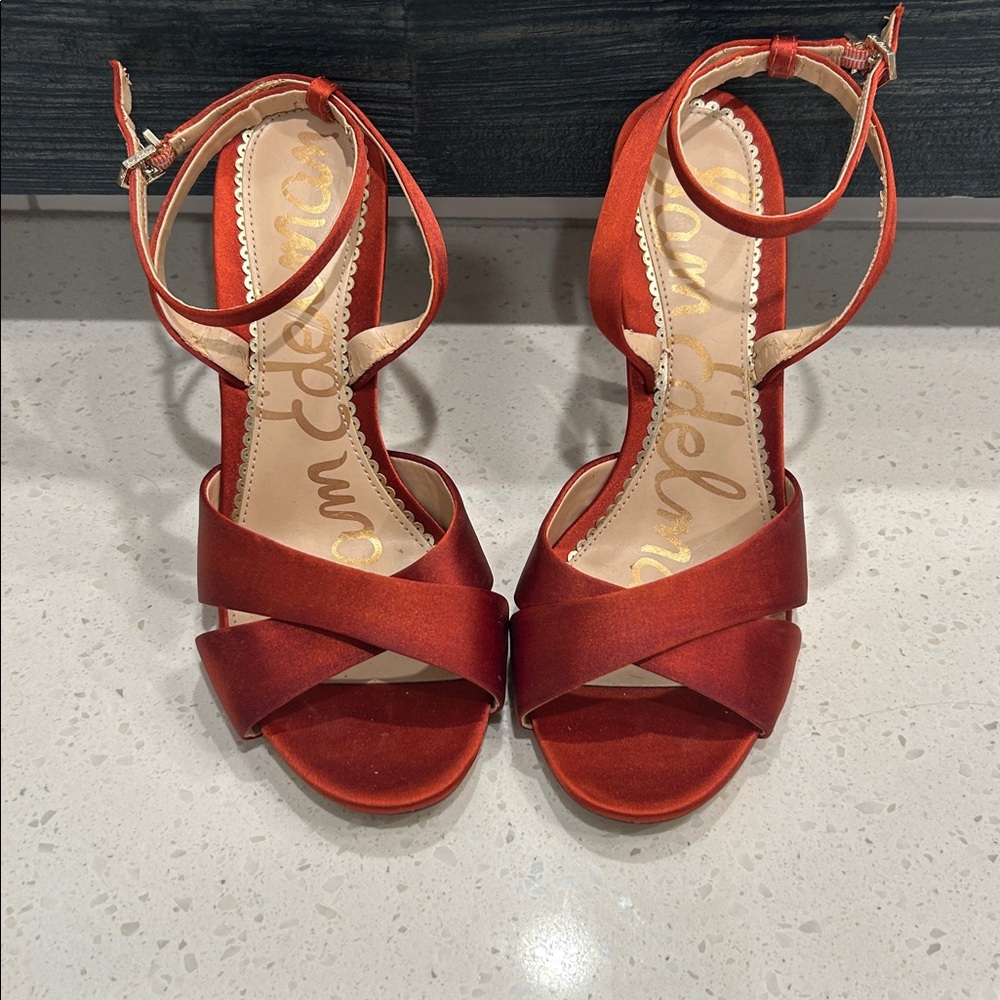 Sam Edelman Red Satin Heels